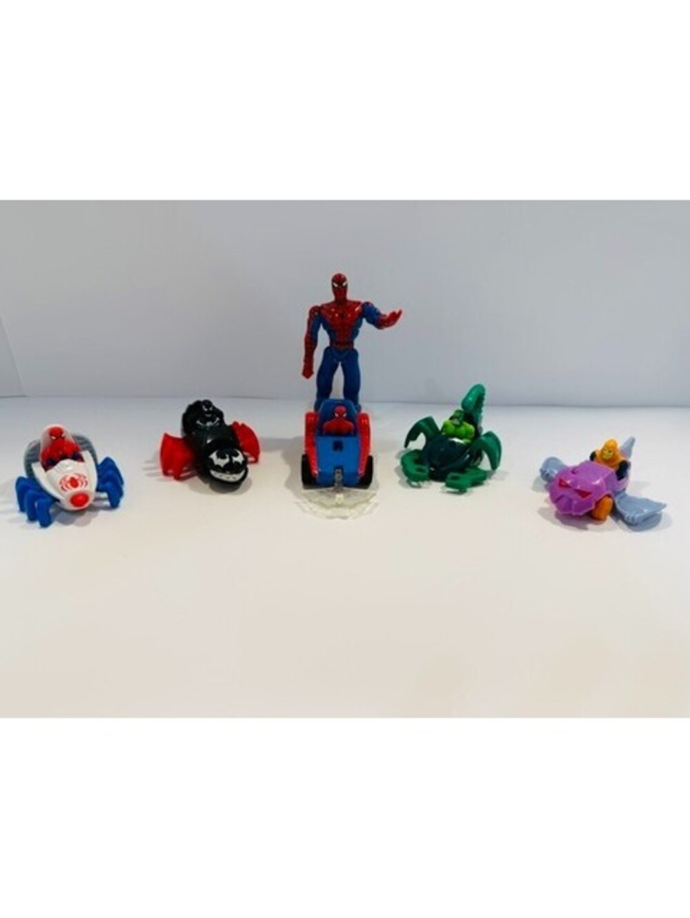 1996 McDonalds Spider-Man Happy Meal Vehicle Set Complete Venom Hobgoblin Figure